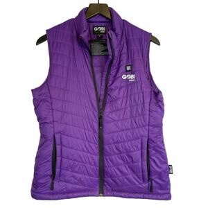 Gobi Womens Heated Puffer Vest Purple w Battery - M